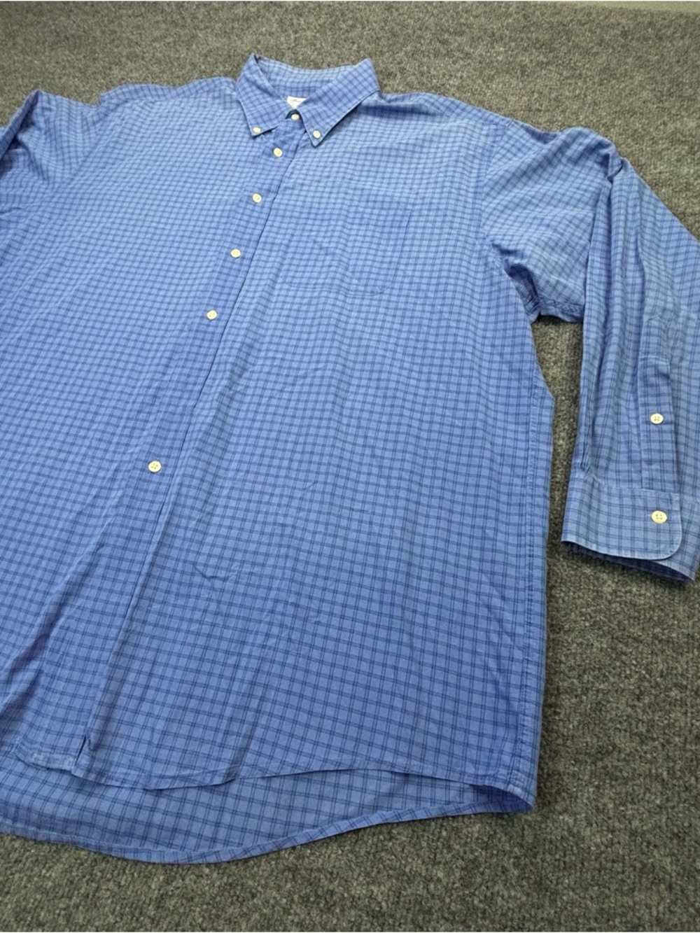 Brooks Brothers Sport Shirt Mens XL Blue Plaid All Cotton Button Down Business - Picture 4 of 11